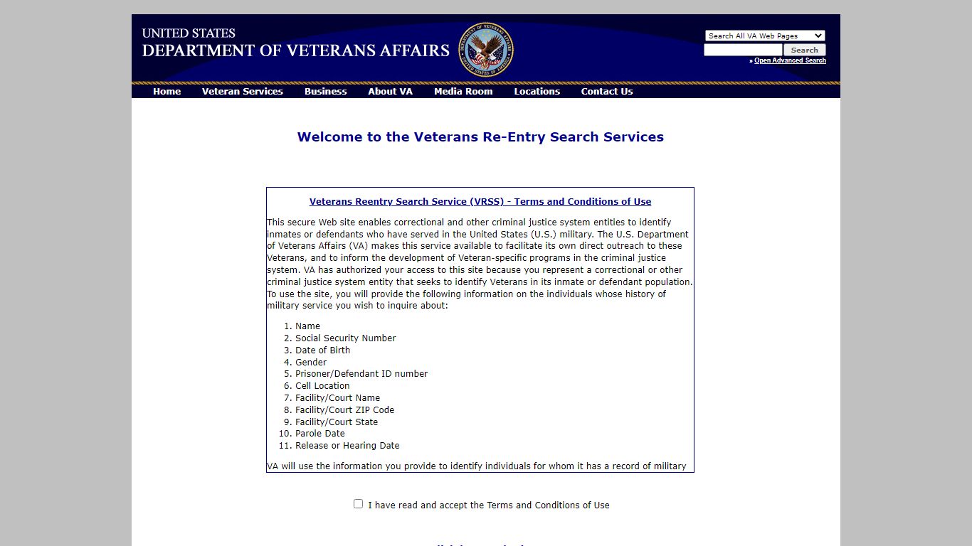 Veterans Re-Entry Search Services