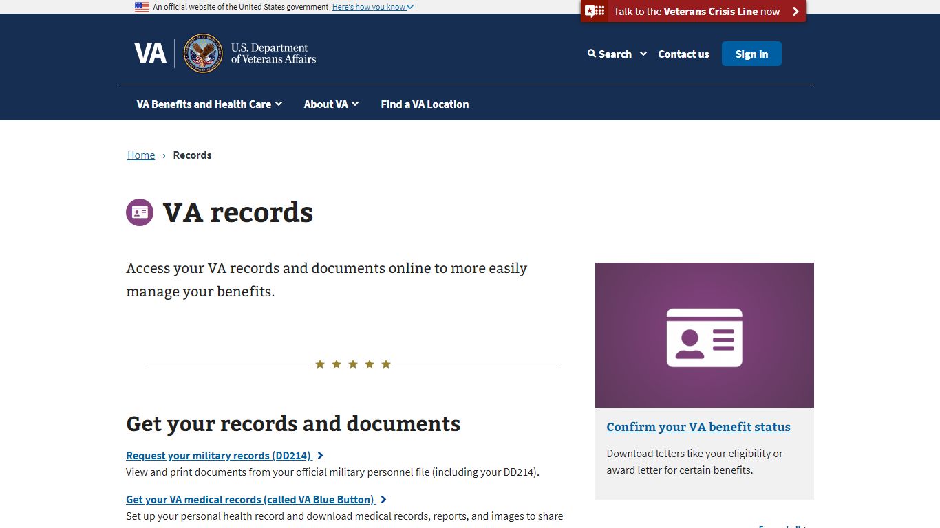 VA Records | Veterans Affairs